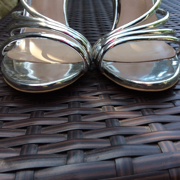 Madden Girl Shoes Madden Girl Silver Metallic Strappy Ankle Sandals